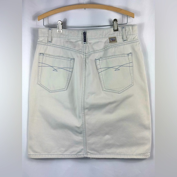 *VINTAGE* CRUEL GIRL WHITE DENIM HIGH RISE PENCIL SKIRT - Picture 3 of 9